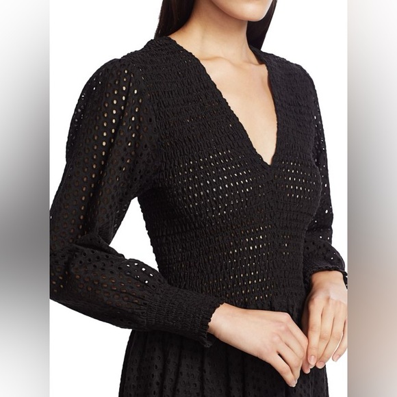 NWT - Proenza Schouler White Label Reversible Eyelet Black Long-Sleeve Dress (M) - Picture 2 of 8